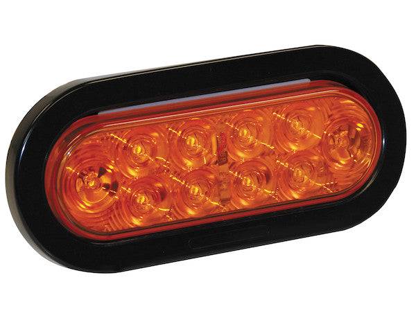 5626210 6 Inch Amber Oval Turn Signal Light Kit with 10 LEDs (PL-3 Connection, Includes Grommet and Plug)