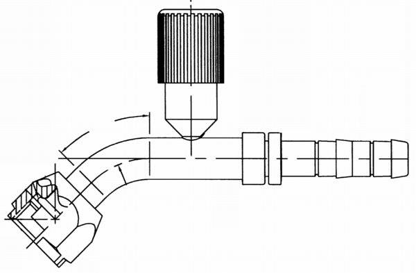 EJ3410-0808S #8 FEMALE O-RING W/R134A PORT 45 DEG