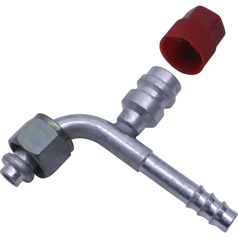 FT 7004C 6FOR-6BB ALUMINUM 90º FEMALE O-RING BARD FITTING W/ SERVICE PORT
