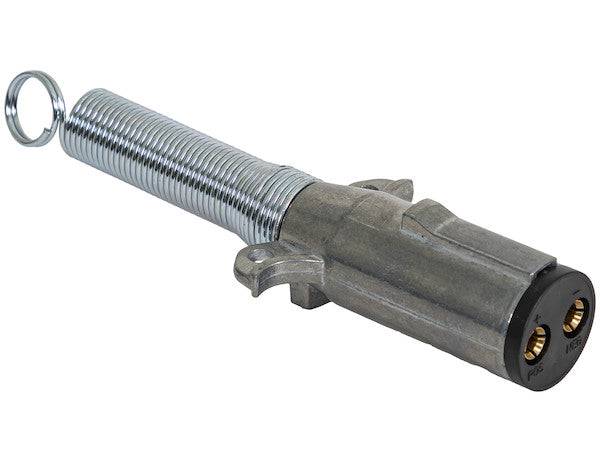 TC2002 2-WAY DIE-CAST ZINC TRAILER CONNECTOR -TRAILER SIDE - HORIZONTAL PINS WITH SPRING TC2002