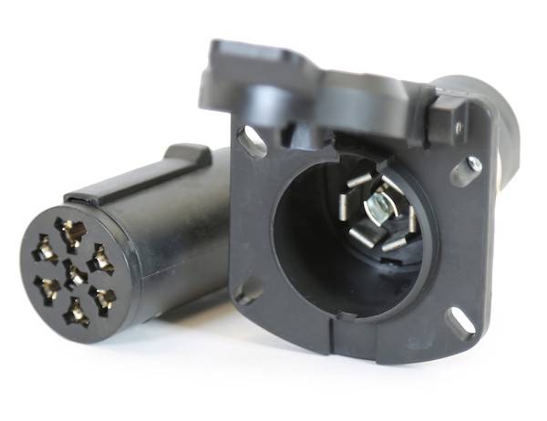 TC1077P - 7-WAY ROUND TO 7-WAY RV FLAT TRAILER CONNECTOR ADAPTER