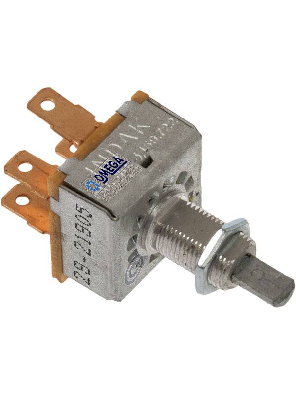 29-21905 SWITCH ROTARY FAN 3 SPEED 4POS W/ LONG SHAFT & NUT 12/24 VOL