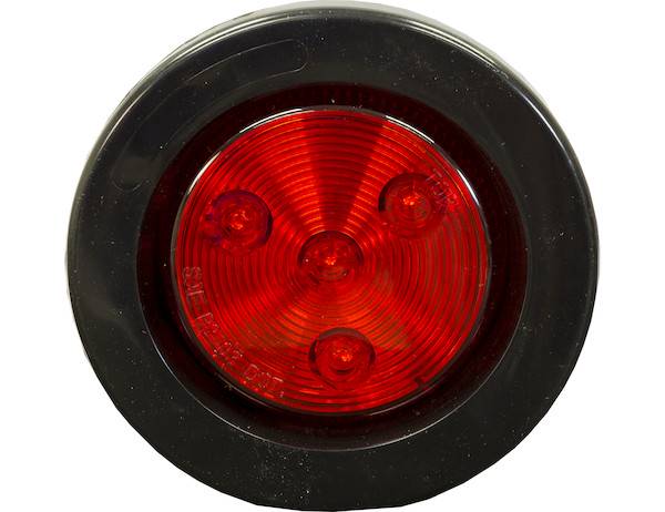 5622514 - 2.5 Inch Red Round Clearance/Marker Light Kit with 4 LEDs (PL-10 Connection, Includes Grommet and Plug)