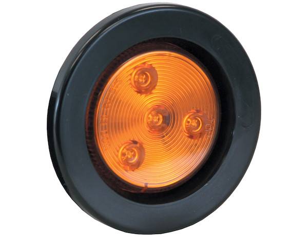 5622524 - 2.5 Inch Amber Round Clearance/Marker Light Kit With 4 LEDs (PL-10 Connection, Includes Grommet and Plug)