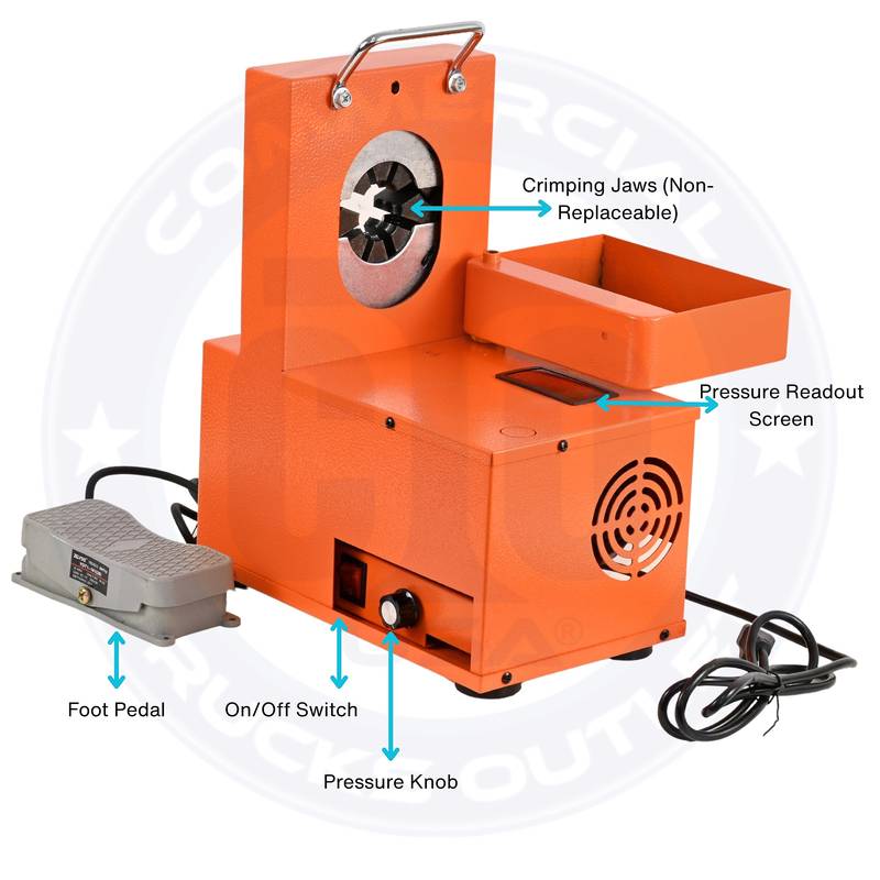 CM1351469 HOSE CRIMPING MACHINE , ELECTRIC CRIMPER WITH FOOT PEDAL AND PRESSURE ADJUSTMENT