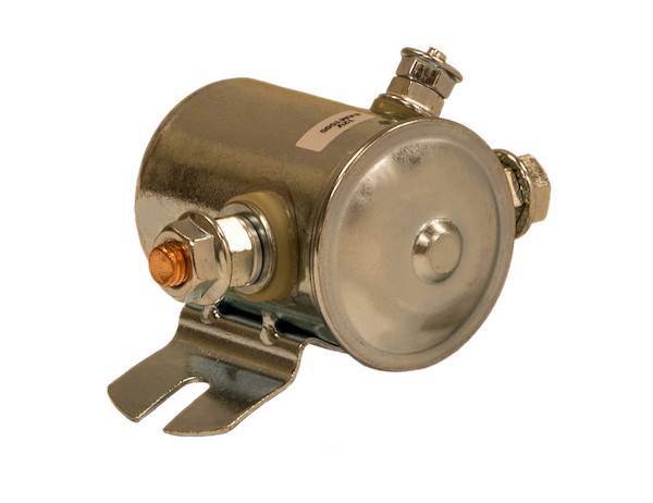 B98596 - CONTINUOUS DUTY 12 VOLT STEEL CASE INSULATED SOLENOID +12V TO ACTIVE