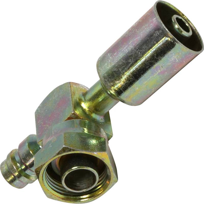 FT 2142-3SBC #8 YORK STYLE Steel 90º Tube-O Beadlock Fitting w/ Svc Port TO-8SB 90 SV R134A