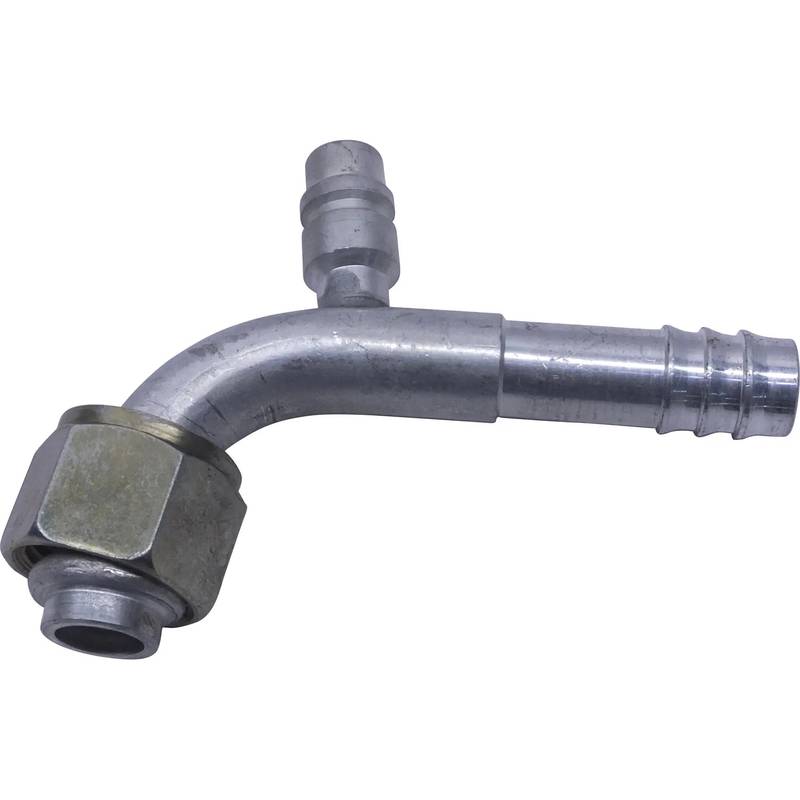 FT 7006C 10FOR-10BB SVR134 ALUMINUM 90º FEMALE O-RING BARB FITTING W/ SERVICE PORT Female Oring Barb Fitting w/ Svc Port  #10