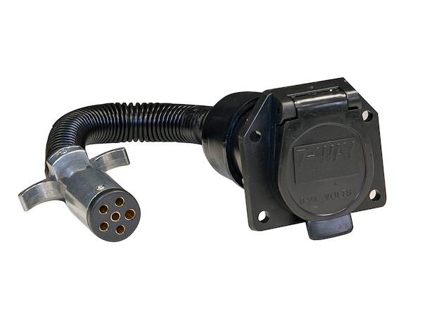 TC1067P - 6-WAY ROUND TO 7-WAY FLAT TRAILER CONNECTOR ADAPTER
